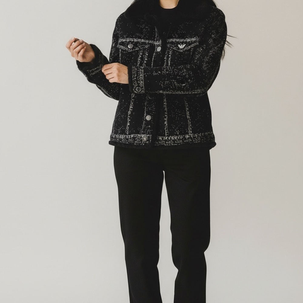 Emporio Armani Reversible Faux Shearling Jacket Size 36 – $1,045 Retail